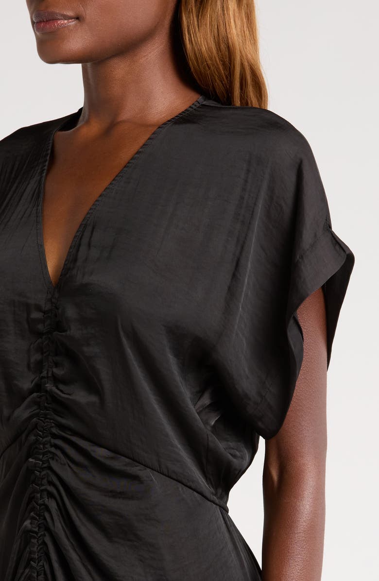 Steve Madden Aimee Ruched Front Midi Dress, Alternate, color, 