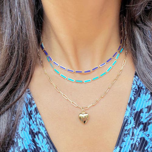 The Lovery Fine Jewelry Turquoise Bar Necklace In Blue