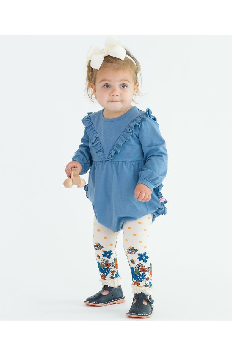 RuffleButts Baby Toddler Girls Knit Long Sleeve V-Ruffle Bubble Romper, Alternate, color, 
