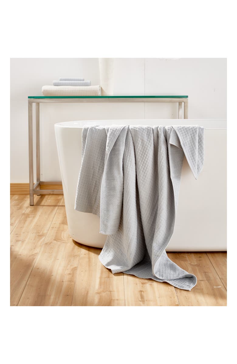 Uchino Waffle Twist 6-Piece Cotton Bath Towel, Alternate, color, Grey