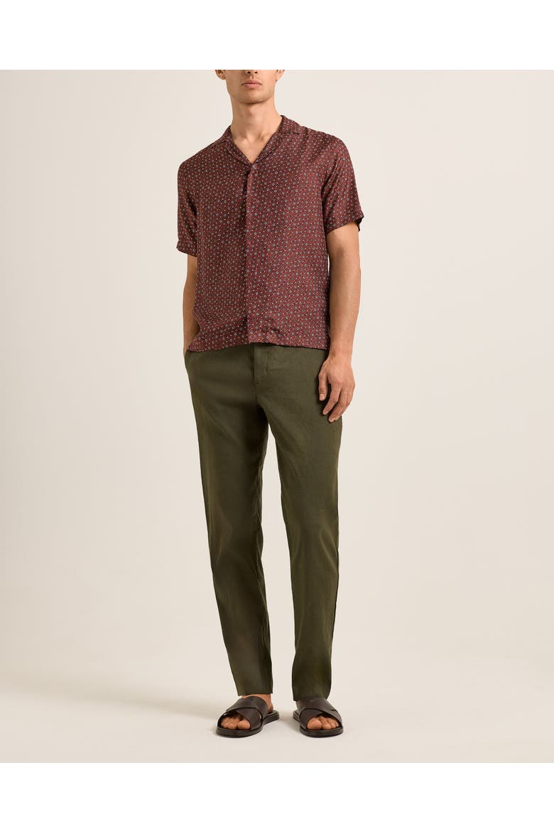 Maitan Silk Relaxed-Fit Shirt, Main, color, Dark Ruby
