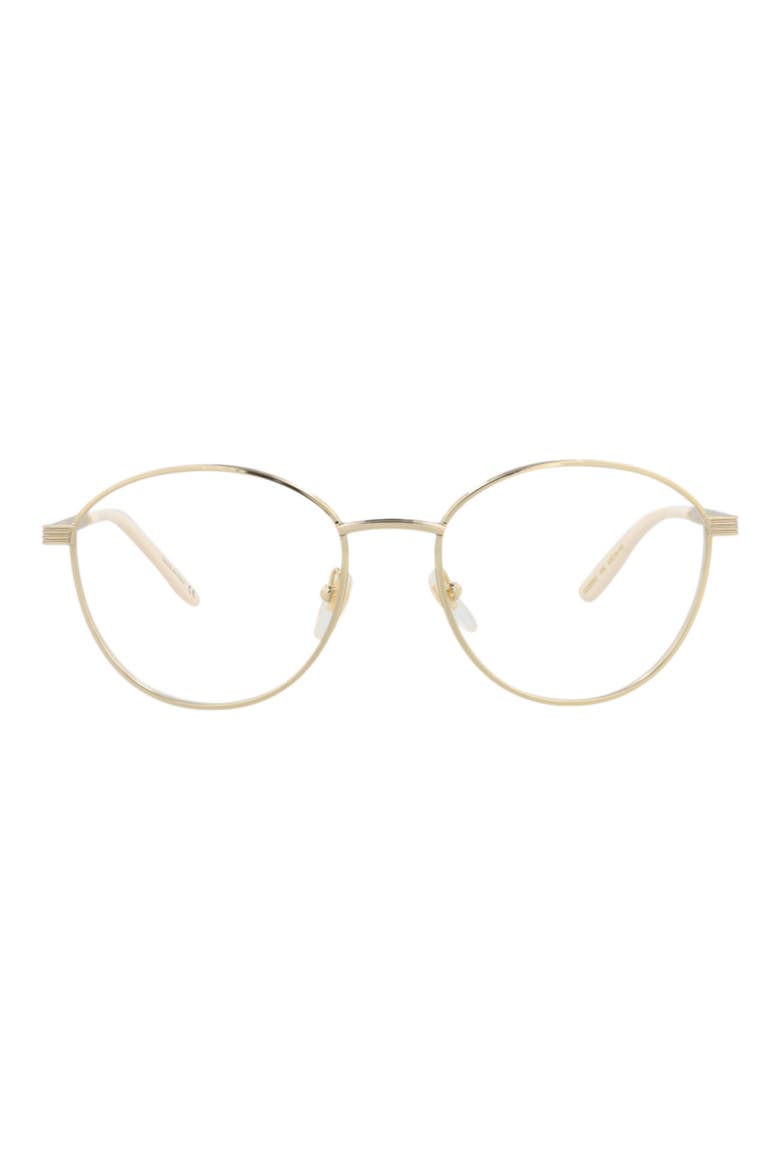 53mm Round Optical Glasses, Main, color, GOLD GOLD TRANSPARENT