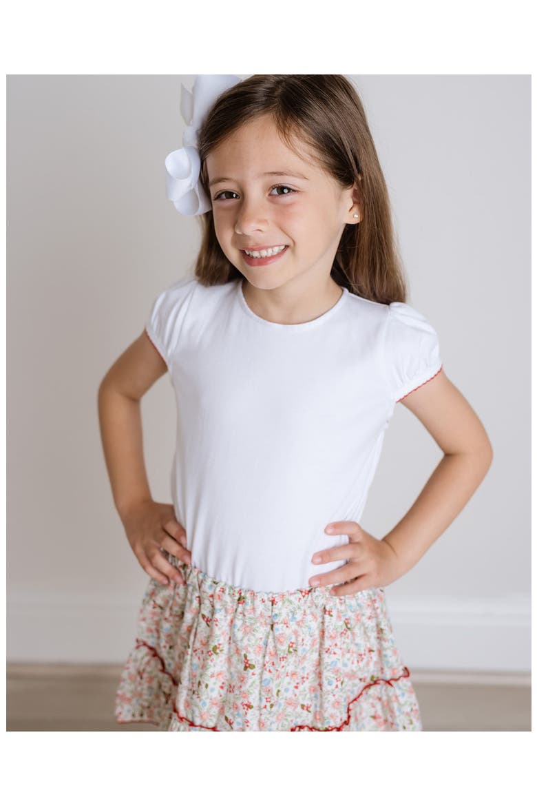 Floral Ruffle Skort Set, Alternate, color, White Multi