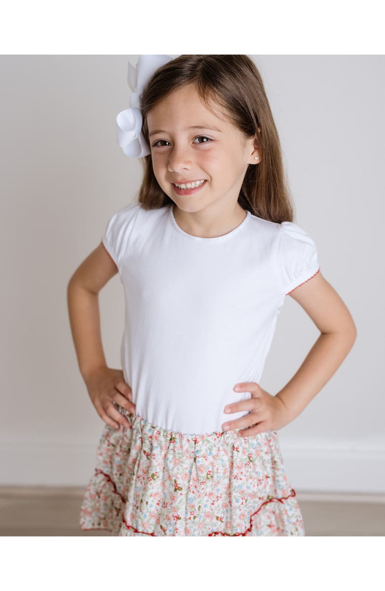 Cuclie Floral Ruffle Skort Set, Alternate, color, White Multi