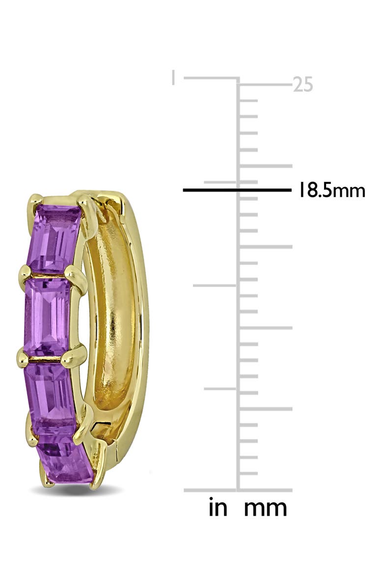 DELMAR Semiprecious Stone Hoop Earrings, Alternate, color, Purple