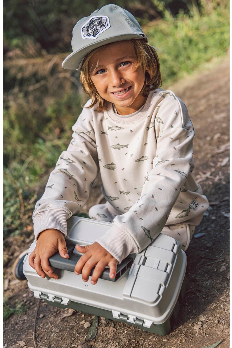 Kids' Ryder Fishing Cotton Blend Sweatshirt, Alternate, color, OATMEAL