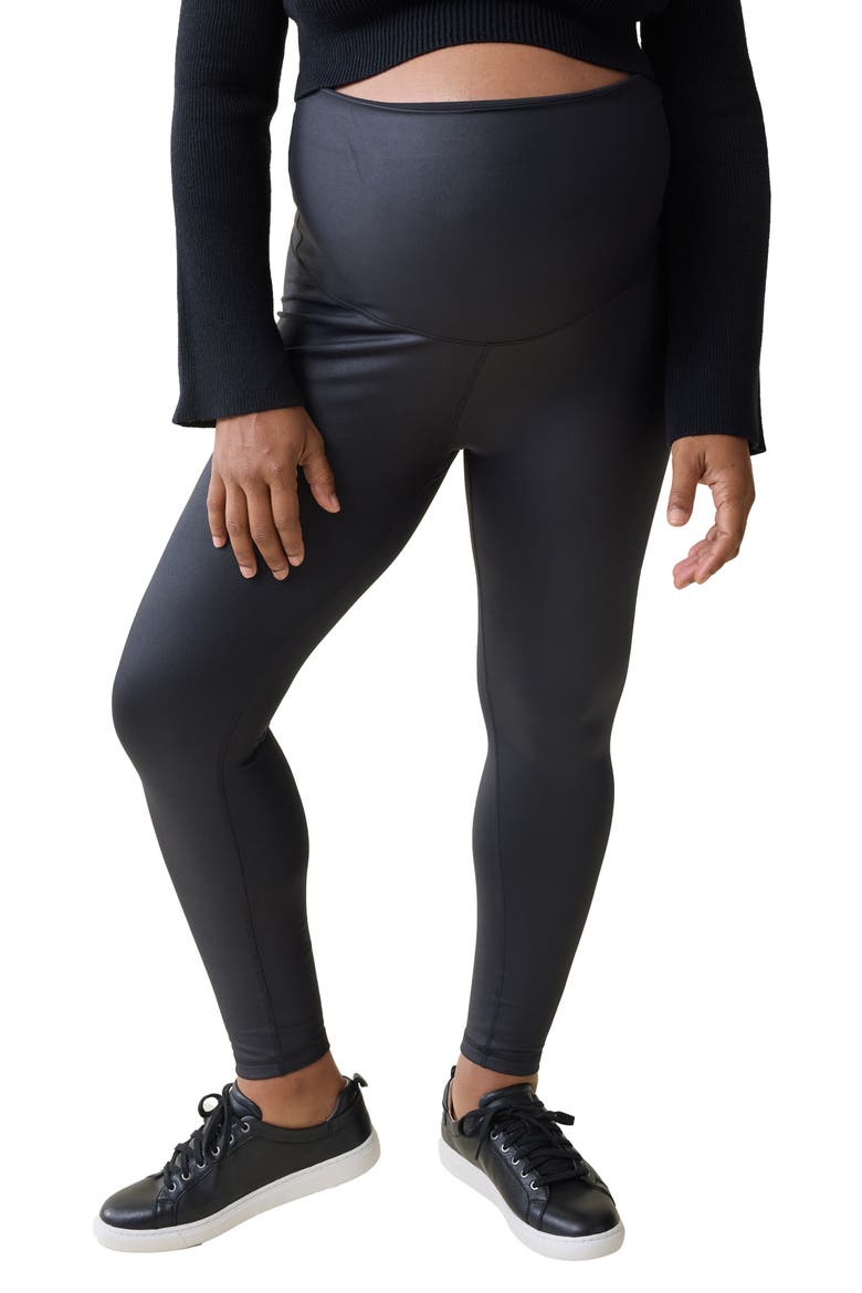 Gloss Maternity Leggings, Main, color, BLACK