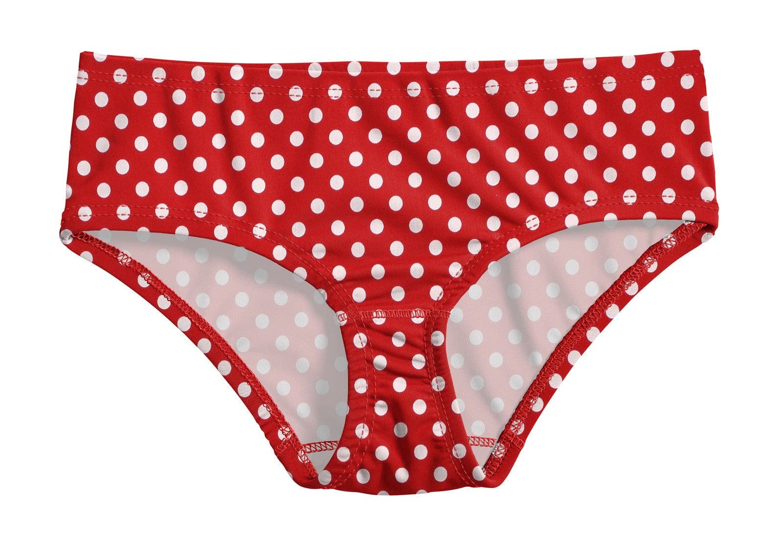 Red w- White Polka Dot