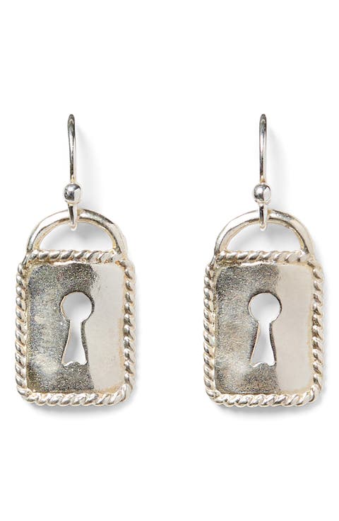 Mini Padlock Drop Earrings
