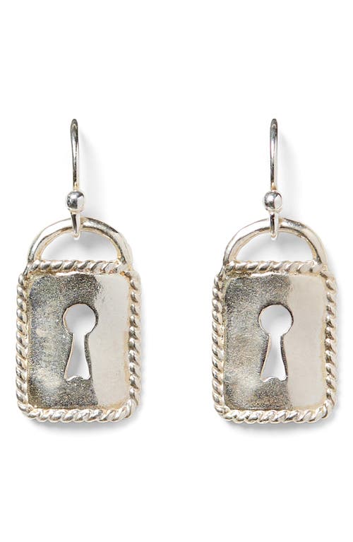 Chan Luu Mini Padlock Drop Earrings In Silver
