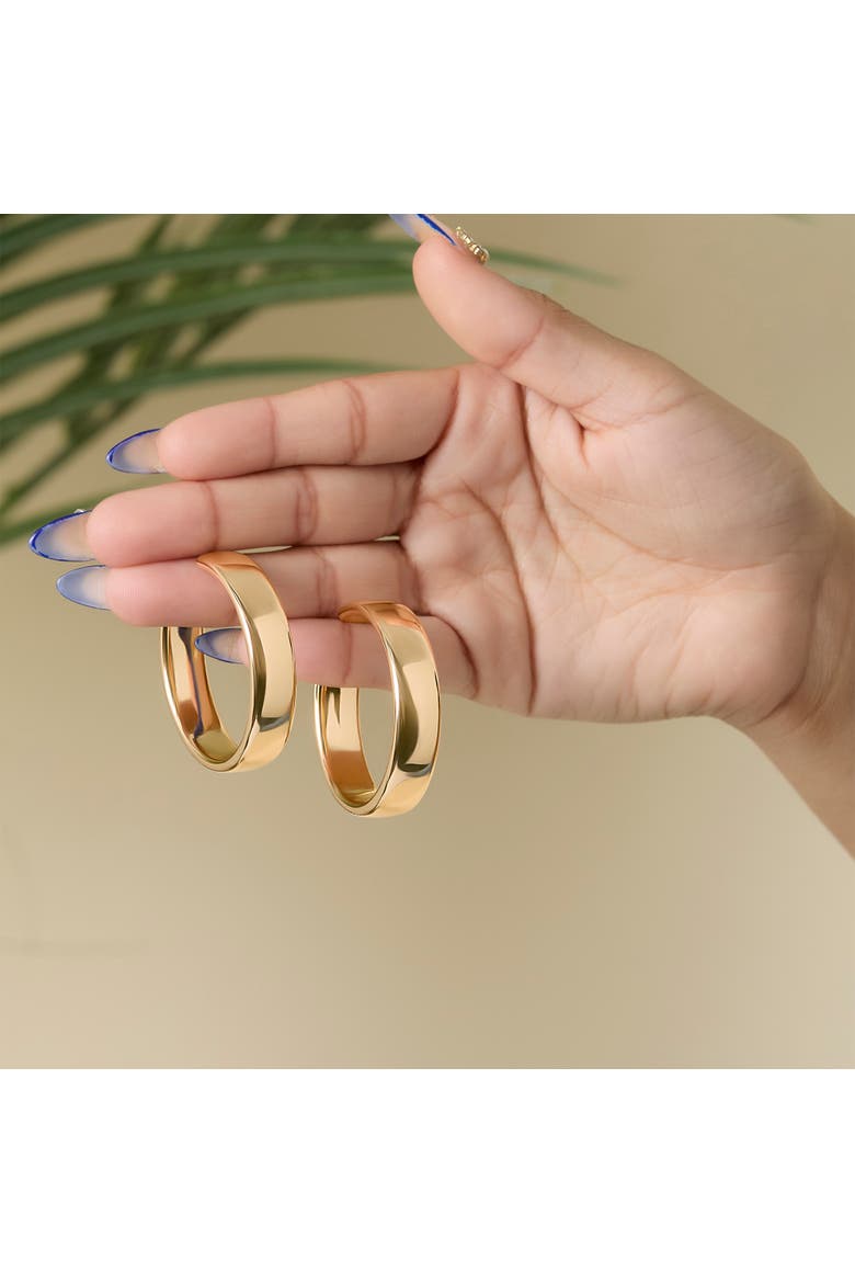 Textured Half Hoop Earrings, Alternate, color, Gold