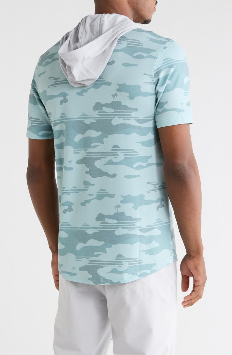 TravisMathew Featherweight Stealth Hooded Polo, Alternate, color, Gray Mist