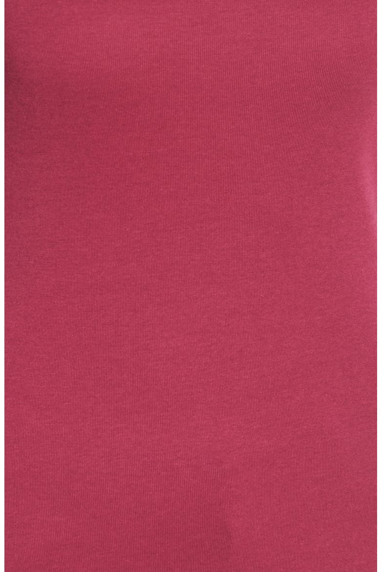 Ballet Neck Cotton & Modal Knit Elbow Sleeve Tee, Alternate, color, PURPLE FUCHSIA