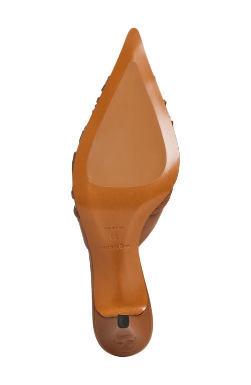 Alexander Mcqueen Ruched Leather Mule Pumps In Wood
