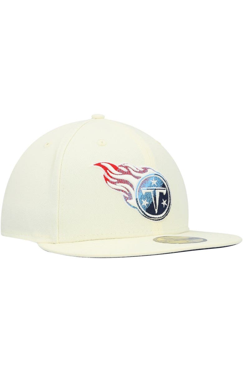 New Era Men's New Era Cream Tennessee Titans Chrome Color Dim 59FIFTY Fitted Hat, Alternate, color, Cream