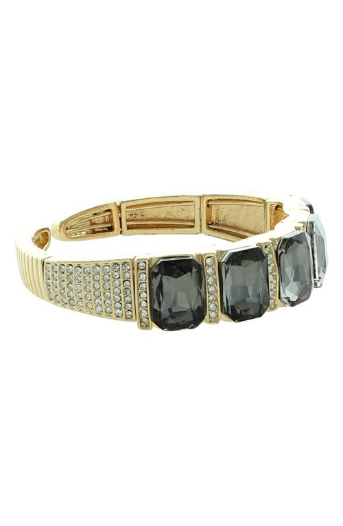 Olivia Welles Penelope Crystal Cuff Bracelet In Gold/grey/clear