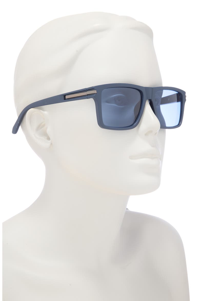 124mm Rectangle Sunglasses, Alternate, color, MATTE NAVY