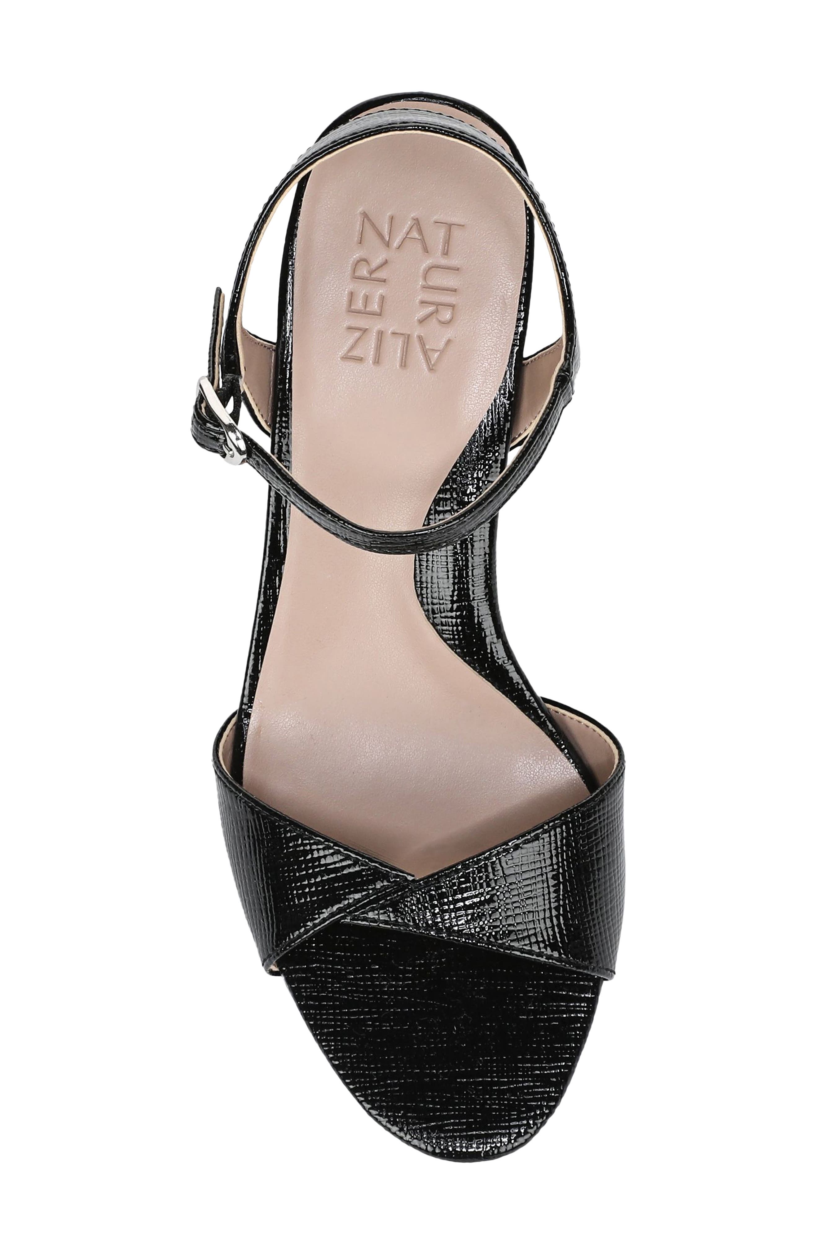 Naturalizer Nyla Sandal, Alternate, color, Black Textured Faux Leather