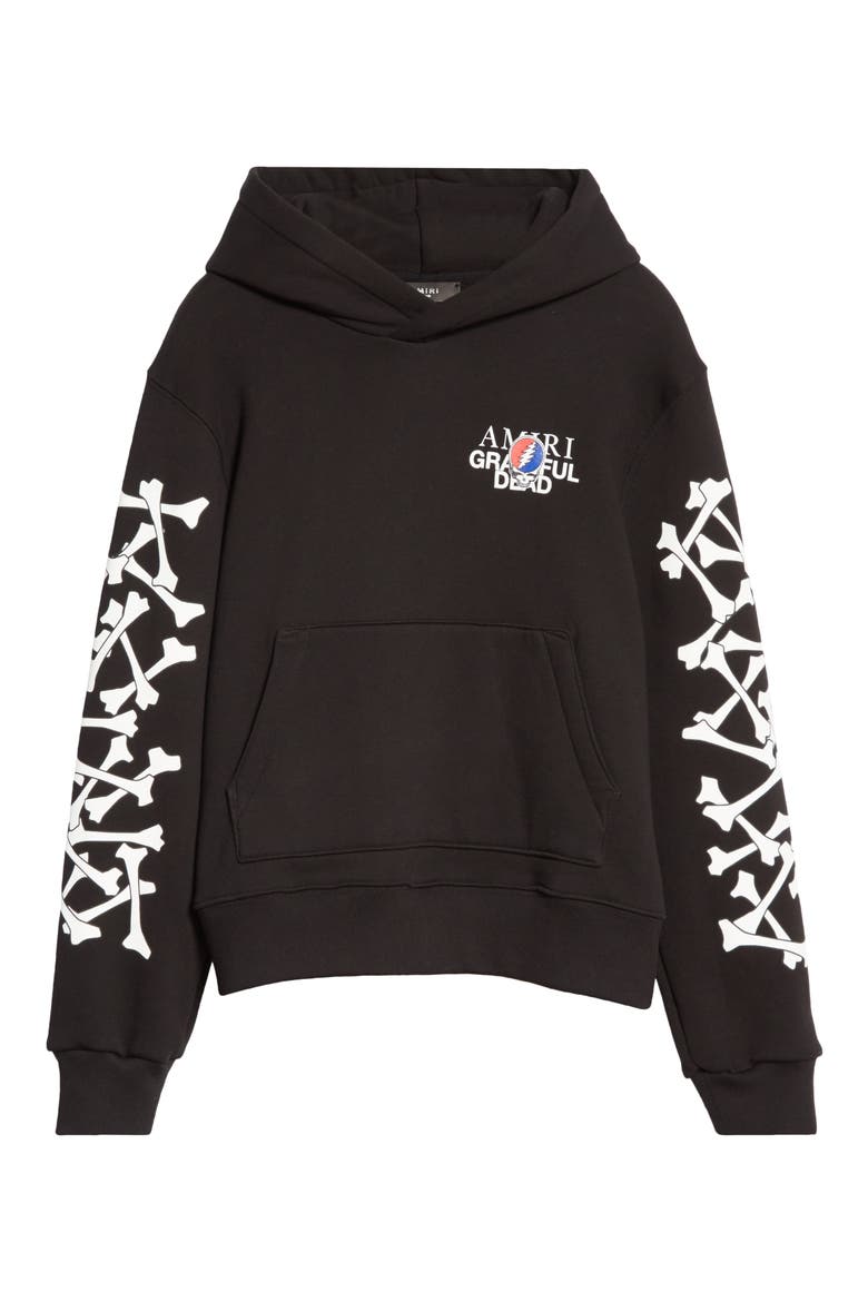 Grateful Dead Skull Cashmere Blend Jacquard Graphic Hoodie, Alternate, color, BLACK