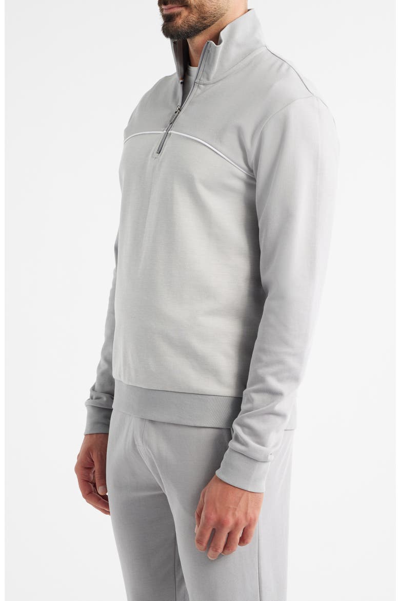 Quarter Zip Track Pullover, Alternate, color, LIGHT/ PASTEL GREY