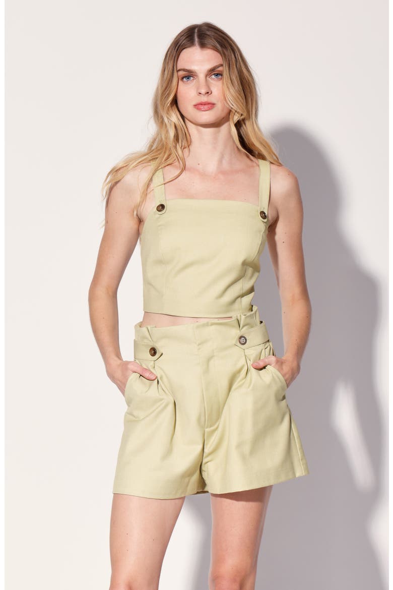 Marcel Pleated Shorts, Alternate, color, PARSLEY