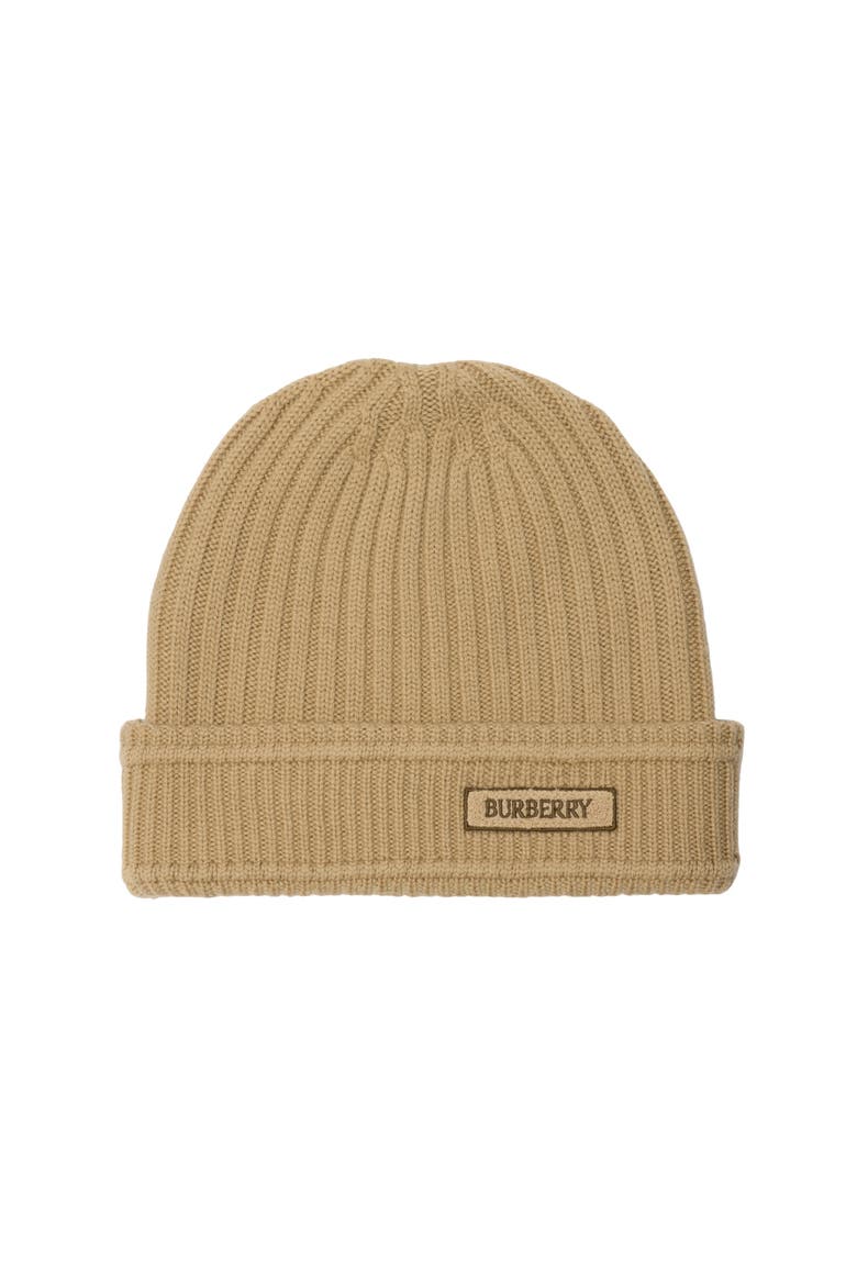 Logo Wool Beanie, Main, color, Sand beige