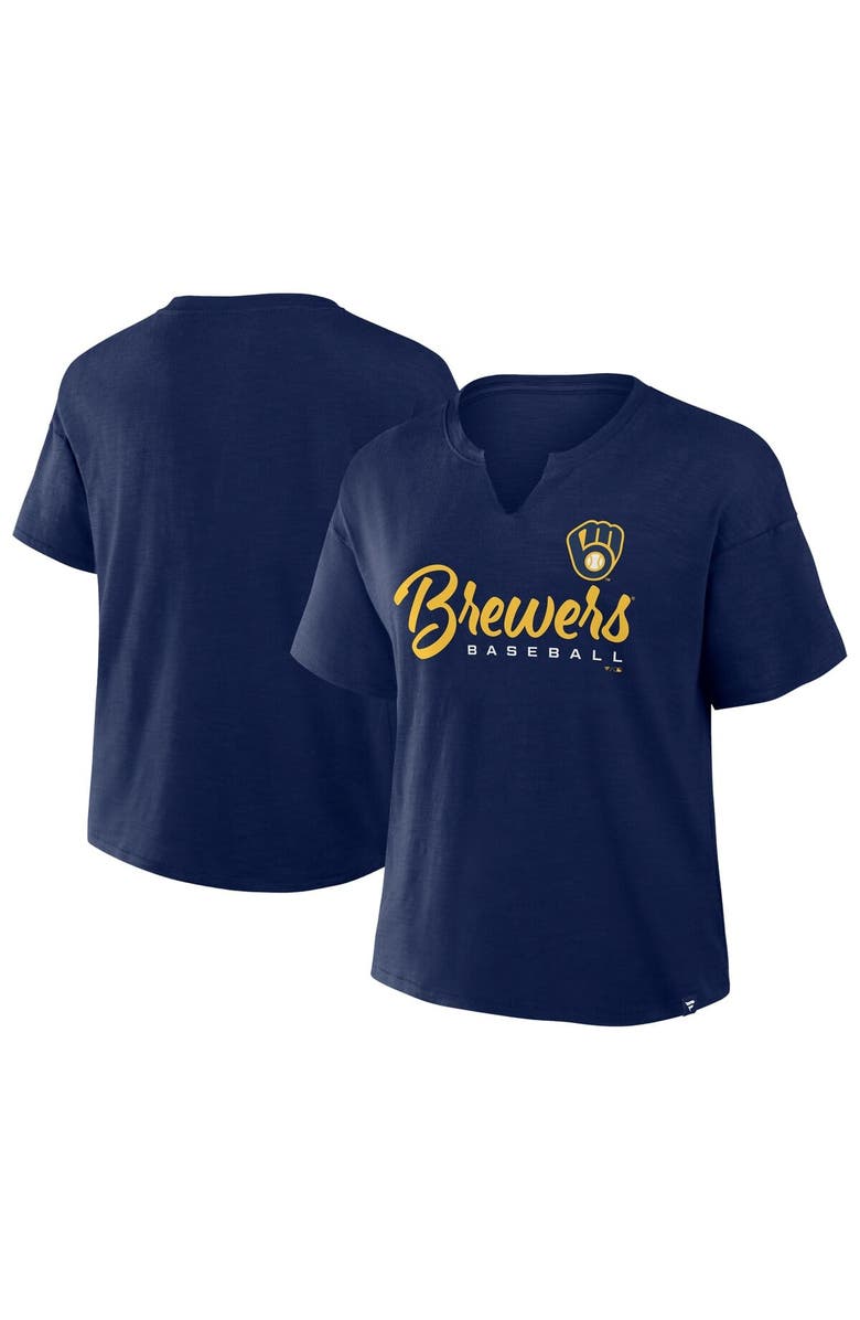 FANATICS Women's Fanatics Navy Milwaukee Brewers Fan Fave Stadium Slub T-Shirt, Alternate, color, 