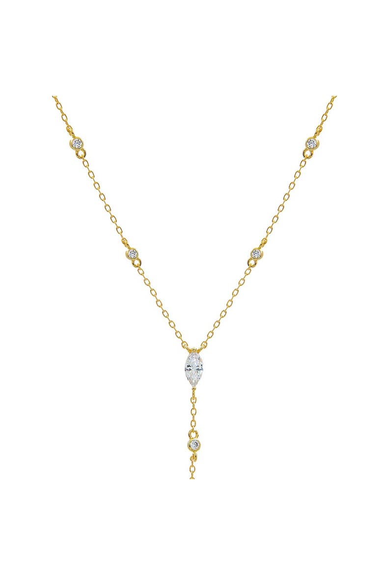 Marquise Drop CZ Lariat Necklace, Main, color, Gold