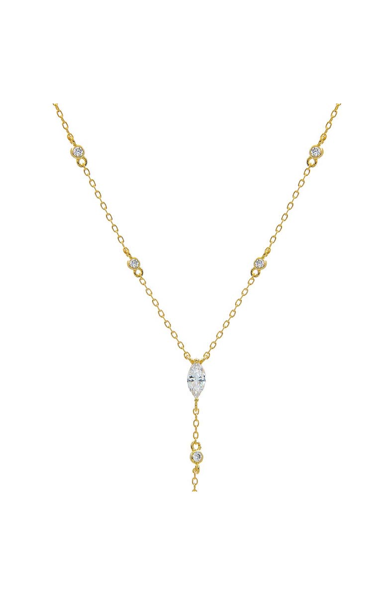 BY ADINA EDEN Marquise Drop CZ Lariat Necklace, Main, color, Gold