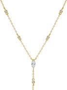 BY ADINA EDEN Marquise Drop CZ Lariat Necklace