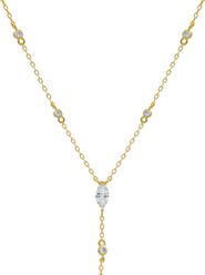 BY ADINA EDEN Marquise Drop CZ Lariat Necklace