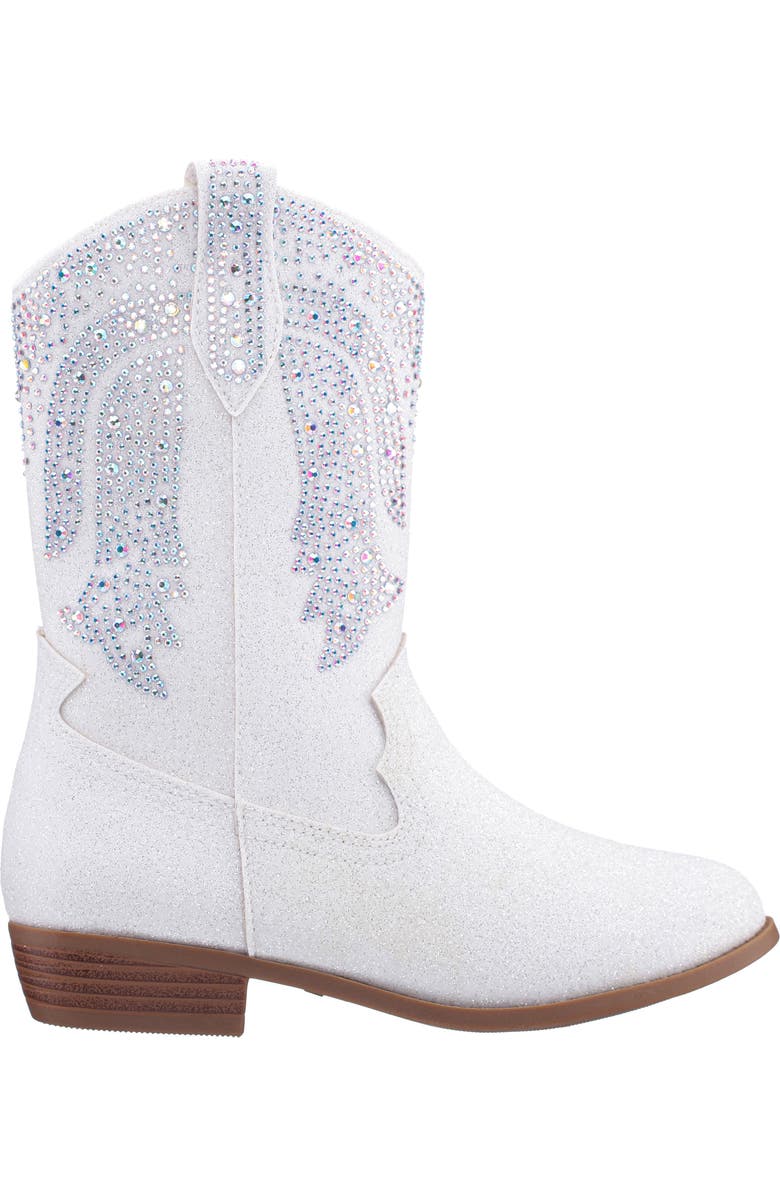 Nina Kids' Hawley Western Boot, Alternate, color, White Glitter Stones