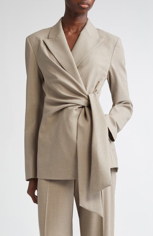 Lafayette 148 New York Slim Fit Responsible Stretch Wool Wrap Blazer In Brown