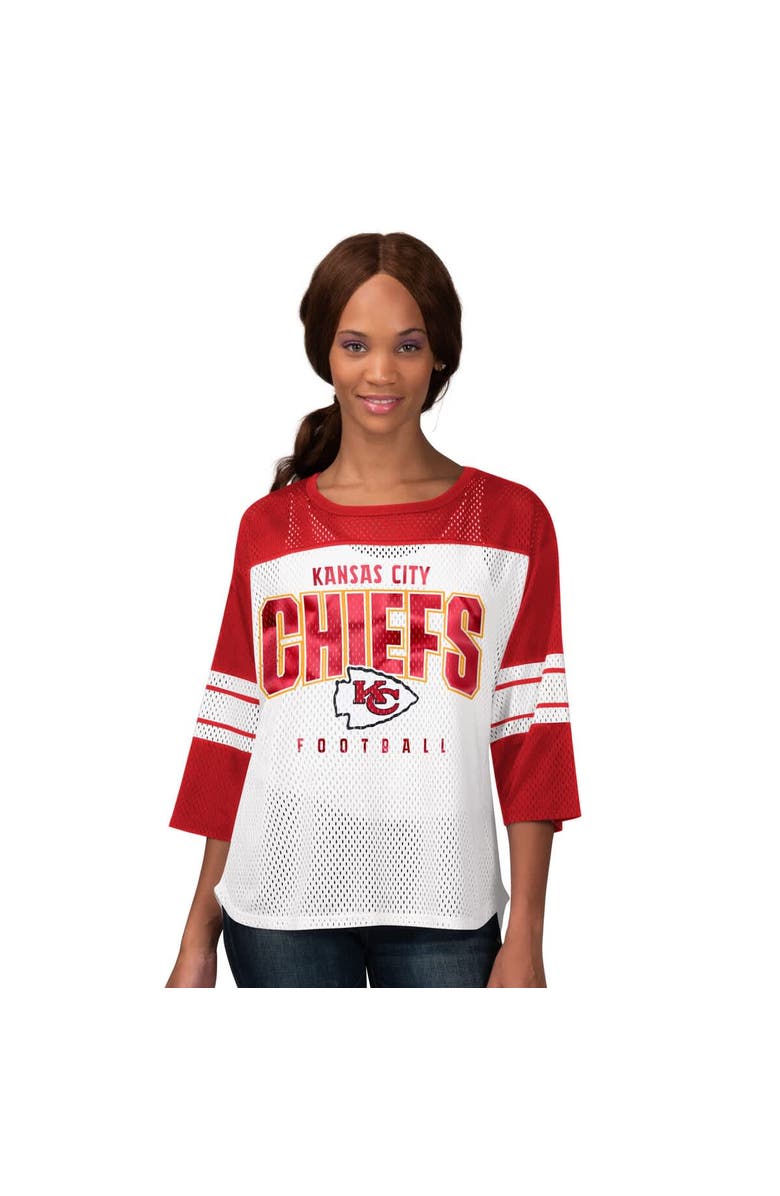 G-III 4HER BY CARL BANKS Women's G-III 4Her by Carl Banks  Red Kansas City Chiefs First Team 3/4-Sleeve Mesh T-Shirt, Alternate, color, Red