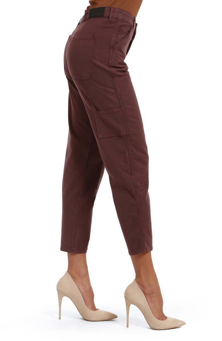 Mavi Jeans Luisa High Waist Straight Leg Twill Carpenter Pants, Alternate, color, Mahogany Luxe Twill