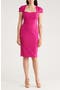 Signature Cap Sleeve Stretch Crepe Sheath Dress