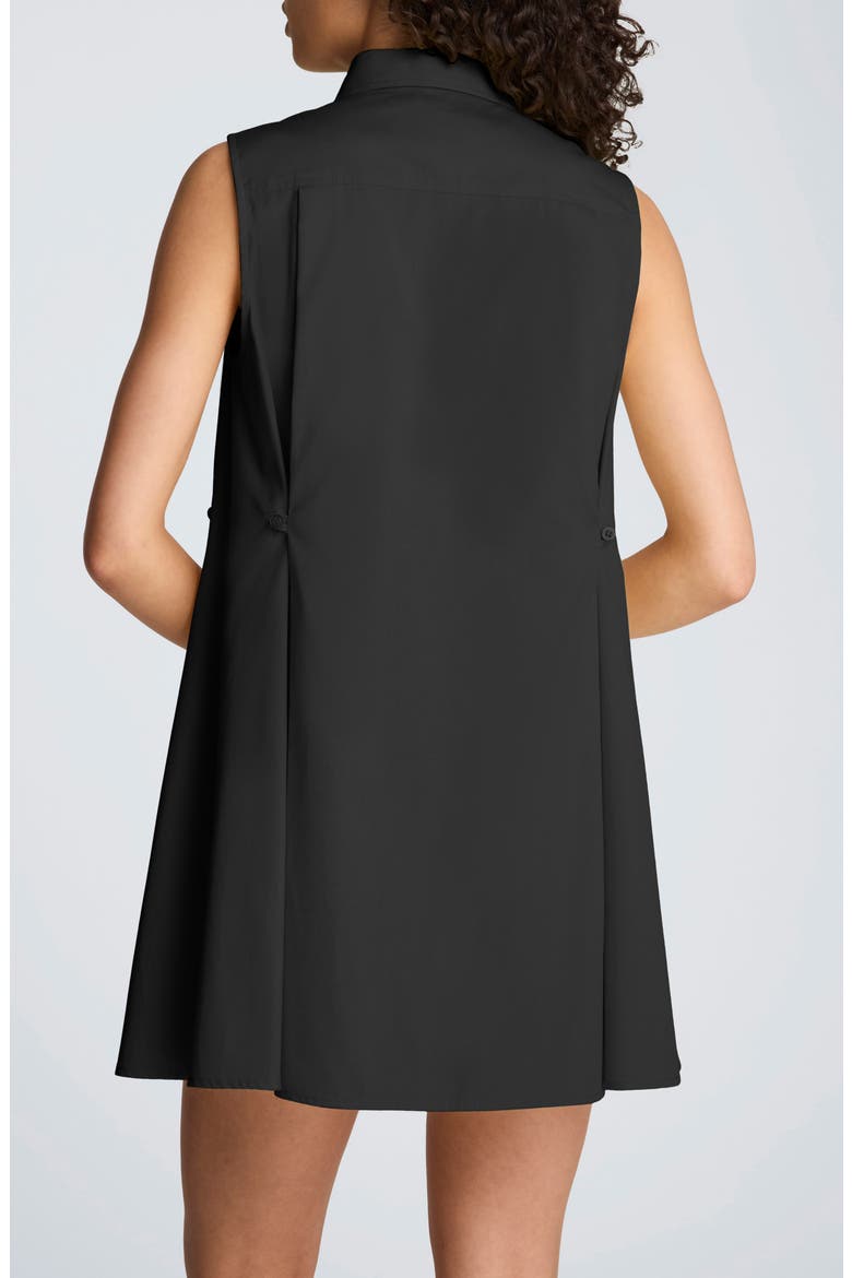Sleeveless Trapeze Mini Shirtdress, Alternate, color, BLACK
