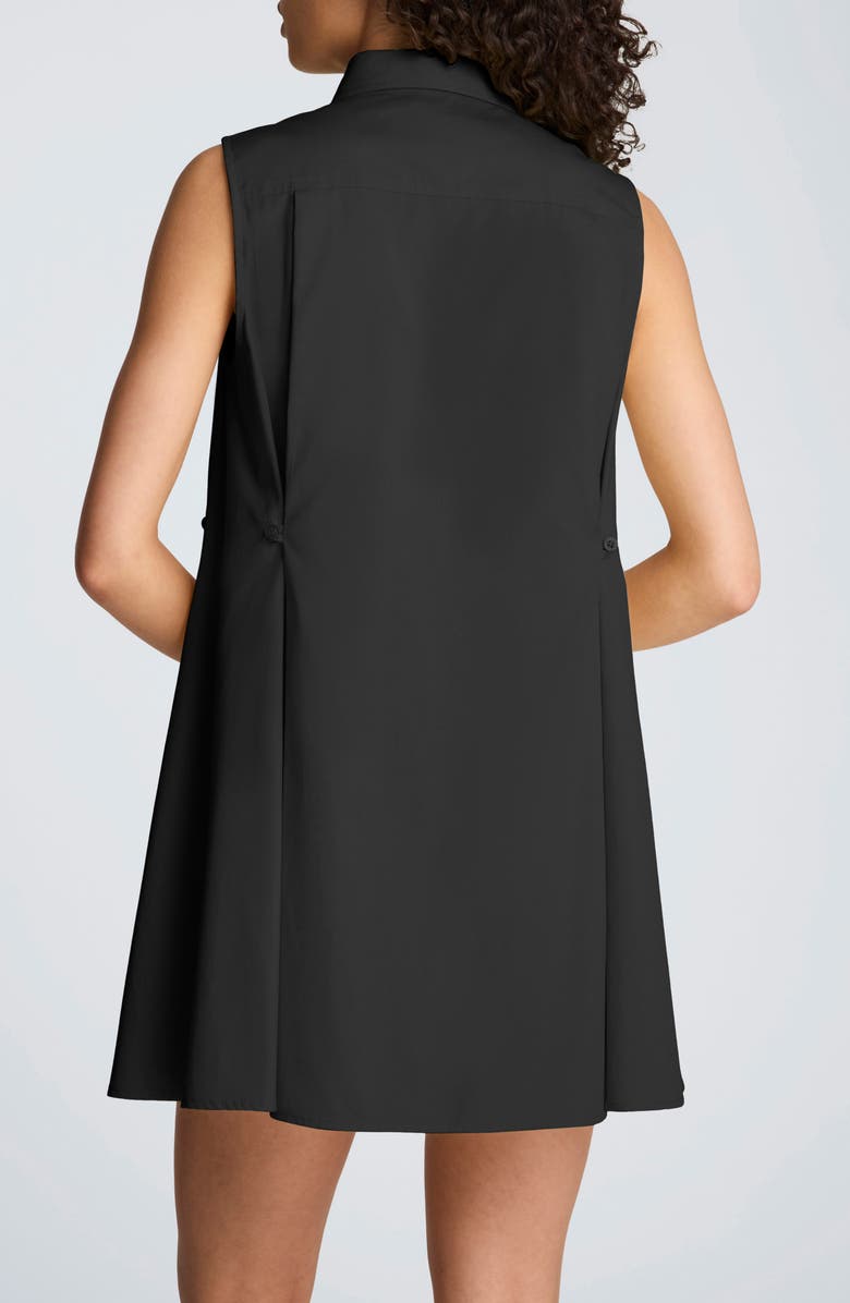 Kenneth Cole Sleeveless Trapeze Mini Shirtdress, Alternate, color, Black