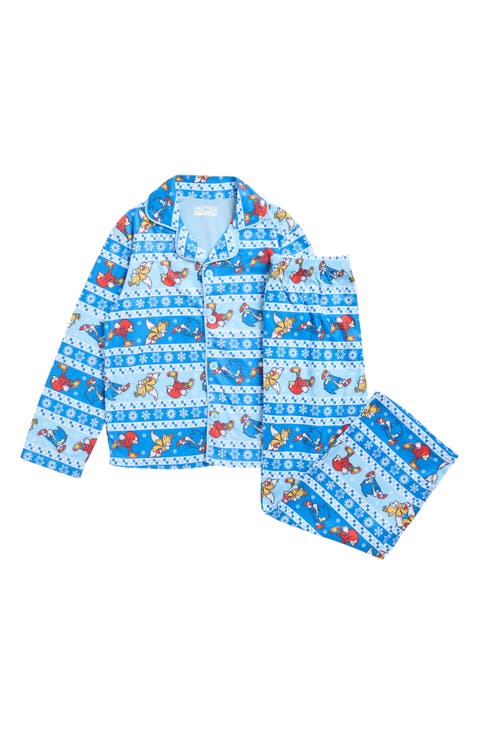 Kids' Sonic the Hedgehog™ Christmas Fair Isle Two-Piece Pajamas (Little Kid)