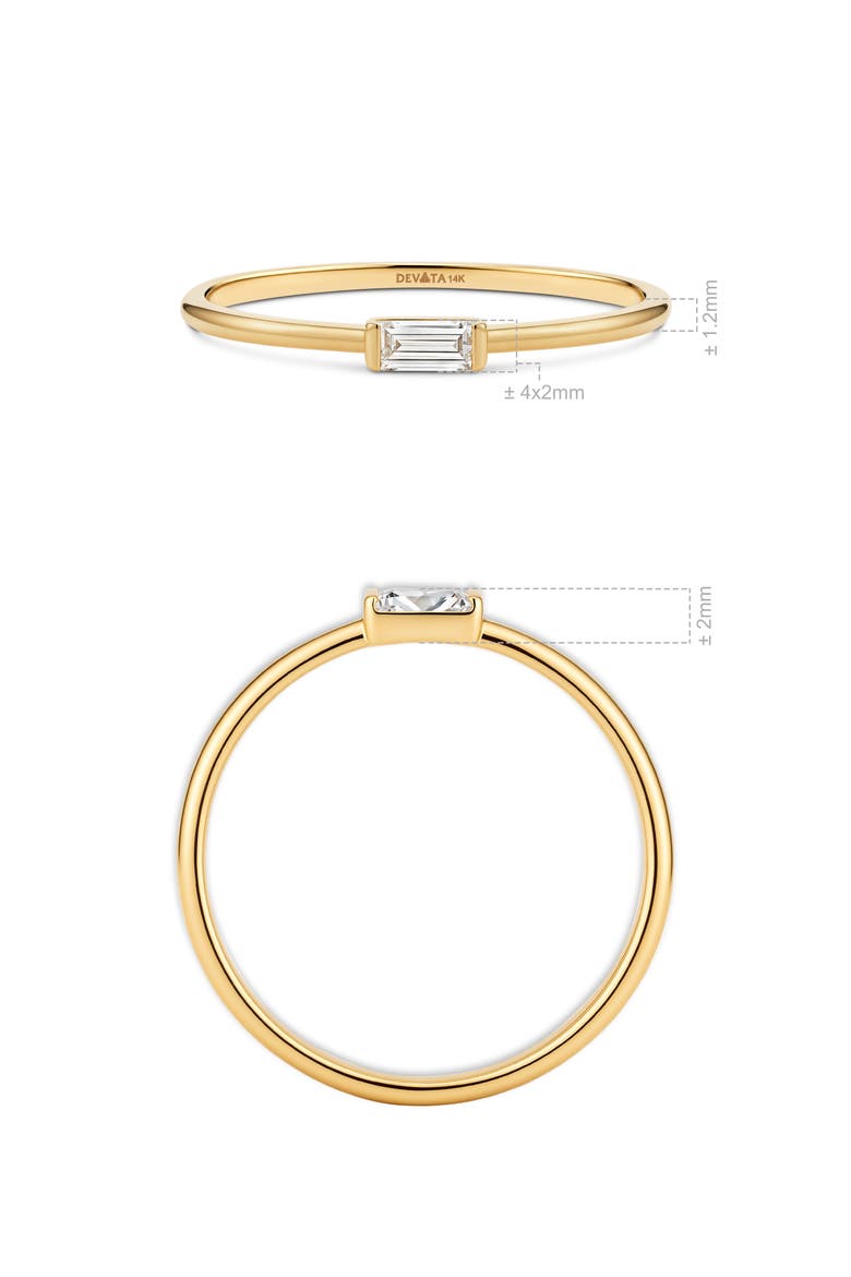 Baguette Lab Grown Diamond Ring in 14K Gold, Alternate, color, Yellow Gold