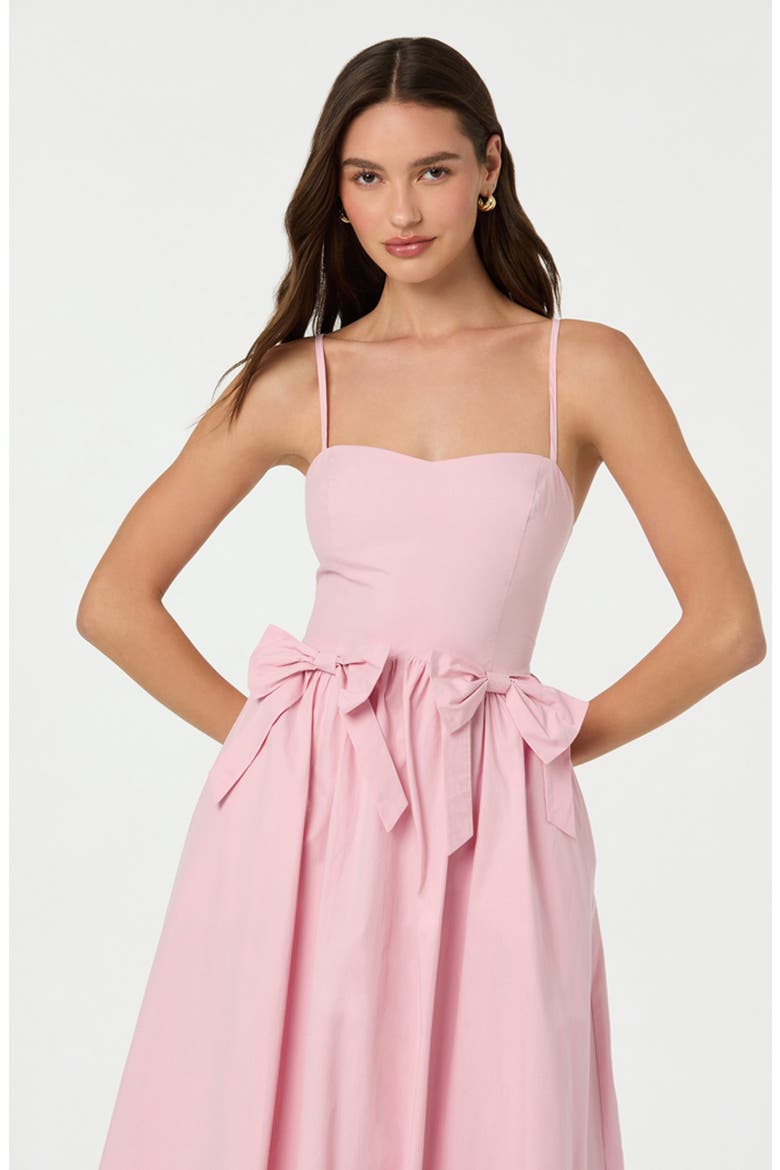 Poplin Bow Detail Midi Dress, Alternate, color, SOFT PINK