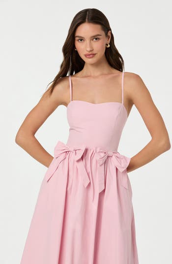Poplin Bow Detail Midi Dress
