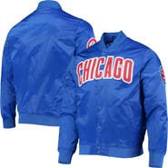 PRO STANDARD Men's Pro Standard Royal Chicago Cubs Wordmark Satin Full-Snap Jacket