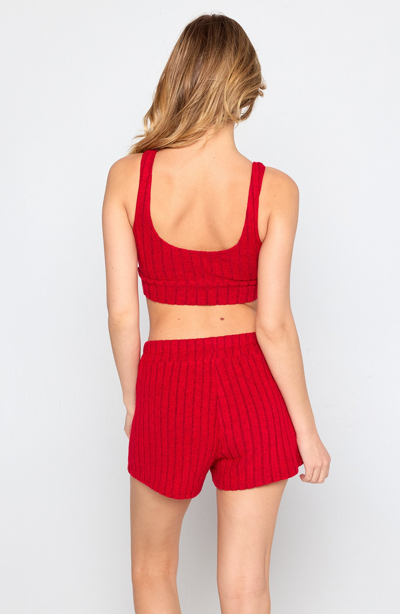 Beach Bunny Swimwear Mai V Neck Bra, Alternate, color, Red