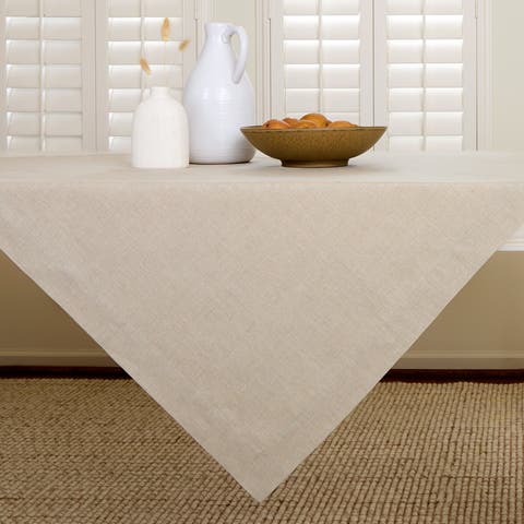 Linen Table Throw 52 x 52 Inch for Dining Table, Holiday and Everyday Table Decor - Fete