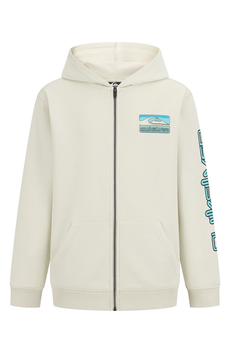 Quiksilver Kids' Half Step Full Zip Hoodie, Main, color, Silver Birch