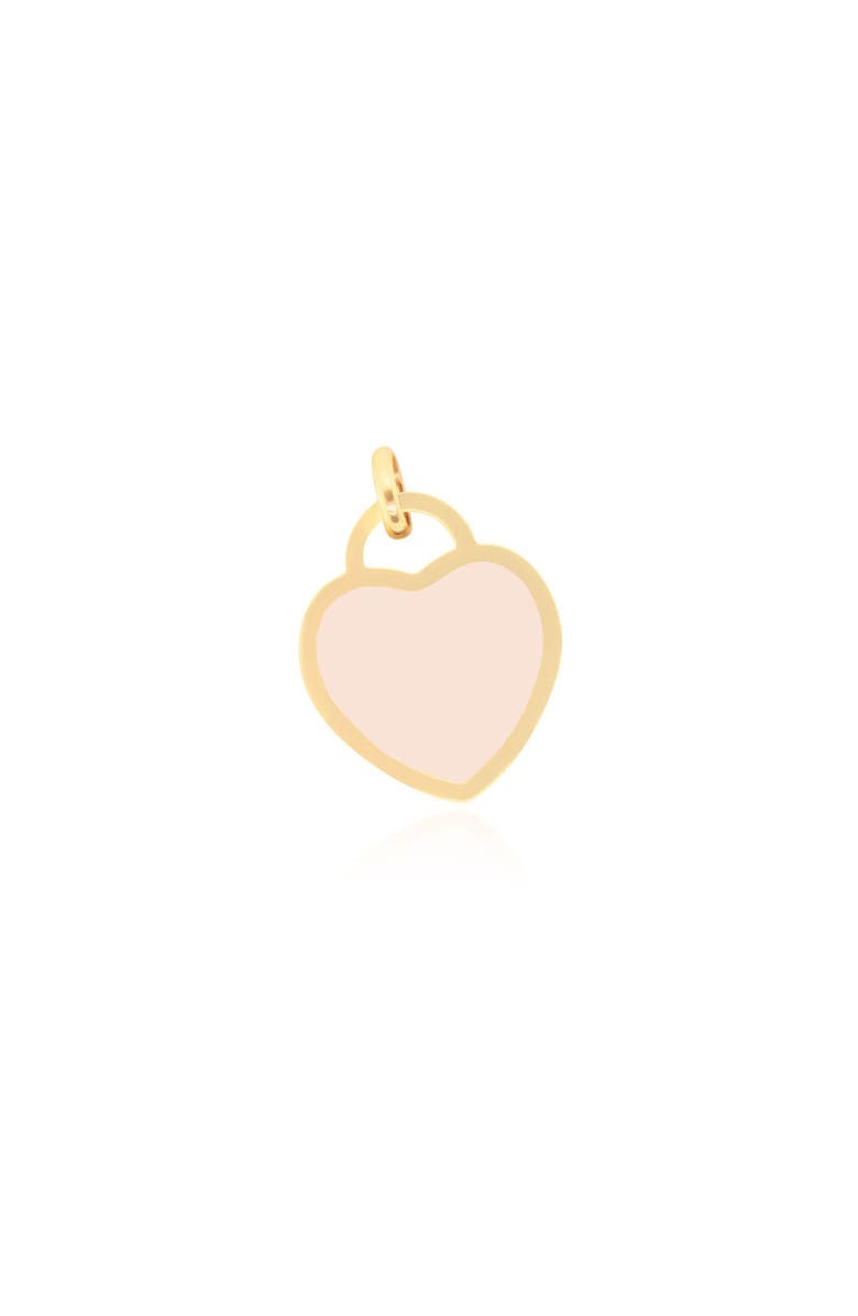 The Lovery Fine Jewelry Pink Pearl Heart Padlock Charm, Main, color, Pink Pearl