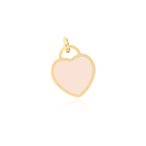 Pink Pearl Heart Padlock Charm