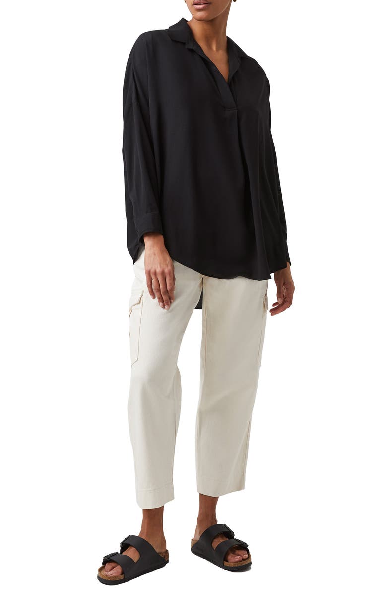 French Connection Rhodes Crepe Popover Shirt, Alternate, color, 