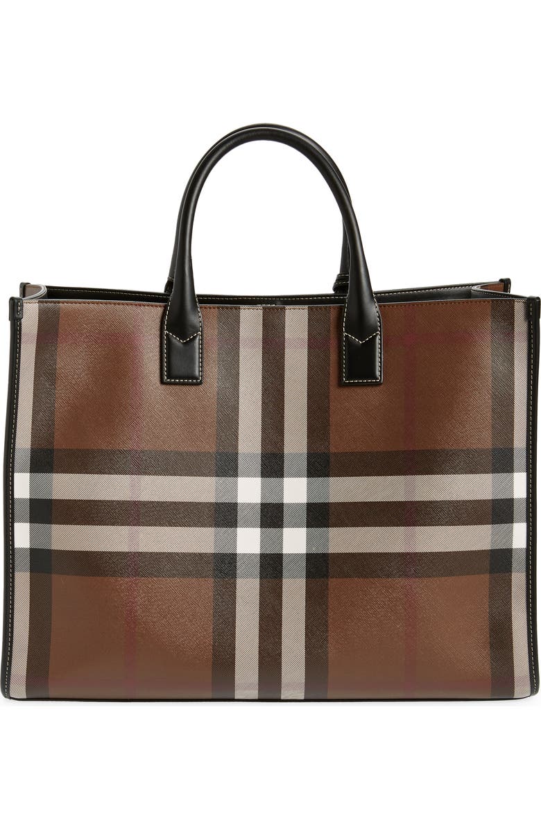 Burberry Denny Check Canvas Tote, Alternate, color,